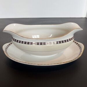 Antique Noritake Porcelain Gravy Boat ‘Lafayette’ Discontinued Pattern